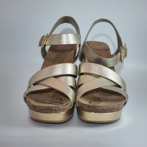 Sam Edelman Gold Wedge Nelson Sandals+ - Picture 2 of 12